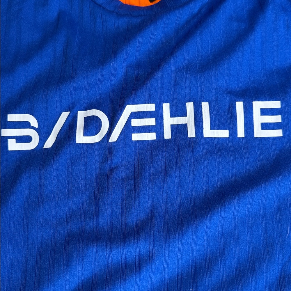 NWT Bjorn Daehlie Training Tech Long Sleeve W Medium Base Layer Blue Orange - Picture 3 of 10